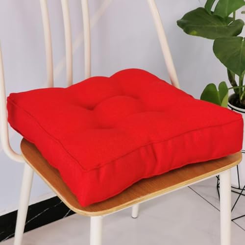 Sitzkissen Stuhlkissen 50x50x9cm für Indoor und Outdoor aus Baumwolle Dicke Polsterung Steppkissen/Bodenkissen, Stuhl Sitzpolster Passt für Haus, Garten, Büro und Autositze,Rot Sitzkissen Stuhlkissen 50x50x9cm für Indoor und Outdoor aus Baumwolle Dicke Polsterung Steppkissen/Bodenkissen, Stuhl Sitzpolster Passt für Haus, Garten, Büro und Autositze,Rot von Bettschlange
