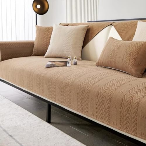 Sofabezug Ecksofa L Form, Couch Überzug U Form, 1 2 3 4 Sitzer Sofa Überzug us Chenille-Stoff mit Fischgrätenmuster, Sofaüberwurf Sofaschoner rutschfest, Pets Dog Sofa Überwurf Sofaschutz von Bettschlange