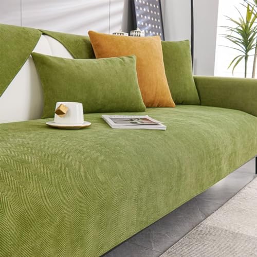 Sofabezug Ecksofa L-Form 1/2/3/4sitzer, Sofaschutz Sofaschoner, Sofaschutzdecken rutschfest, Pets Dog Couch Überzug Sofa Überwurf(Grün,90x90cm) von Bettschlange
