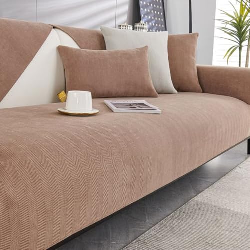 Sofabezug Ecksofa L-Form 1/2/3/4sitzer, Sofaschutz Sofaschoner, Sofaschutzdecken rutschfest, Pets Dog Couch Überzug Sofa Überwurf(Kaffe,45x45cm) von Bettschlange