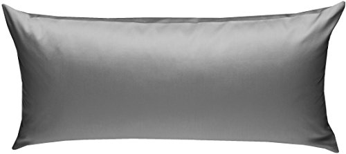 Bettwaesche-mit-Stil Hotelbettwäsche Garnitur Lia Linon/Renforcé 100% Baumwolle Uni einfarbig mit Reißverschluss (40 x 80 cm, Grau) von Bettwaesche-mit-Stil