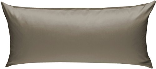 Bettwaesche-mit-Stil Hotelbettwäsche Garnitur Lia Linon/Renforcé 100% Baumwolle braun/Taupe Uni einfarbig mit Reißverschluss (40 cm x 80 cm Kissen) von Bettwaesche-mit-Stil