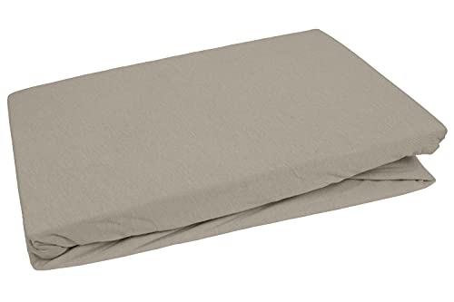 Bettwaesche-mit-Stil Jersey Spannbettlaken (braun/Kiesel/Taupe, 90x200 cm - 100x200 cm, Matratzenhöhe bis 25cm) viele Farben & Größen von Bettwaesche-mit-Stil