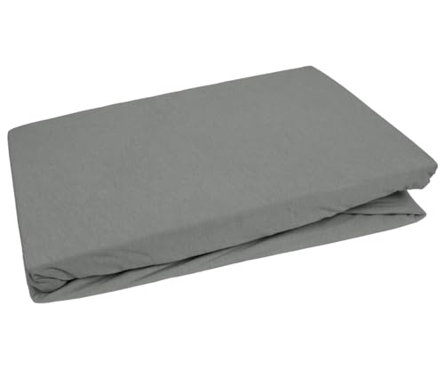 Bettwaesche-mit-Stil Jersey Spannbettlaken (dunkelgrau, 180x200 cm - 200x200 cm, Matratzenhöhe bis 35cm) viele Farben & Größen von Bettwaesche-mit-Stil