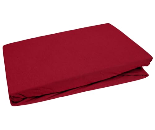 Bettwaesche-mit-Stil Jersey Spannbettlaken (rot, 90x200 cm - 100x200 cm, Matratzenhöhe bis 25cm) viele Farben & Größen von Bettwaesche-mit-Stil