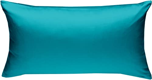 Bettwaesche-mit-Stil Mako Interlock Jersey Bettwäsche Kissen Uni/enfarbig 100% Baumwolle 40x80, Petrol Blau von Bettwaesche-mit-Stil
