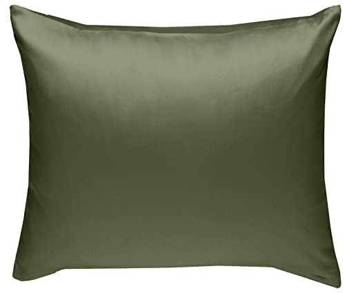 Bettwaesche-mit-Stil Mako Interlock Jersey Bettwäsche Kissen Uni/enfarbig 100% Baumwolle 80x80, dunkelgrün von Bettwaesche-mit-Stil