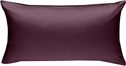 Bettwaesche-mit-Stil Mako Interlock Jersey Kissenbezug Uni/einfarbig 100% Baumwolle 40x80 cm, Brombeer von Bettwaesche-mit-Stil