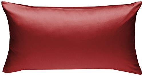 Bettwaesche-mit-Stil Mako Interlock Jersey Kissenbezug Uni/einfarbig 100% Baumwolle 40x80 cm, Rot von Bettwaesche-mit-Stil