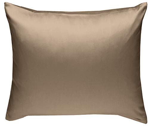 Bettwaesche-mit-Stil Mako-Satin Baumwollsatin Kissen Kissenbezug Uni einfarbig zum Kombinieren (Kissenbezug 40 cm x 40 cm, Hellbraun) von Bettwaesche-mit-Stil