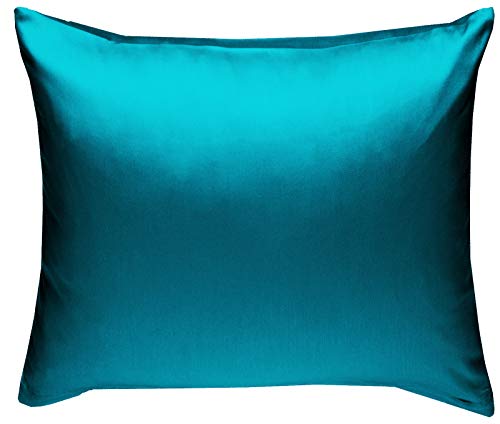 Bettwaesche-mit-Stil Mako-Satin Baumwollsatin Kissen Kissenbezug Uni einfarbig zum Kombinieren (Kissenbezug 40 cm x 40 cm, Petrol Blau) von Bettwaesche-mit-Stil