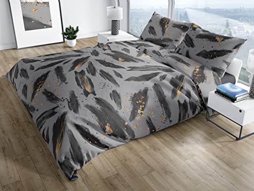 Bettwaesche-mit-Stil Mako Satin Bettwäsche Elegant Brush grau (Kissenbezug 40x80 cm) von Bettwaesche-mit-Stil