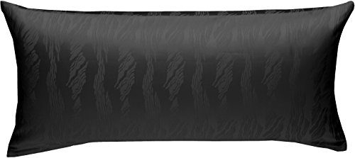 Bettwaesche-mit-Stil Mako Satin Damast Kissenbezug Waves Anthrazit (40 cm x 80 cm) von Bettwaesche-mit-Stil