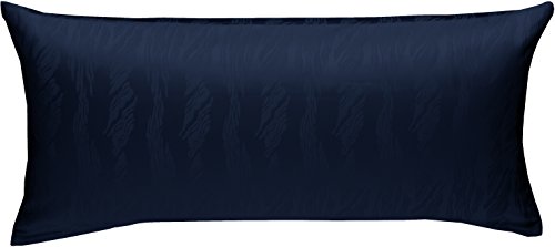 Bettwaesche-mit-Stil Mako Satin Damast Kissenbezug Waves Dunkel Blau (40 cm x 80 cm) von Bettwaesche-mit-Stil