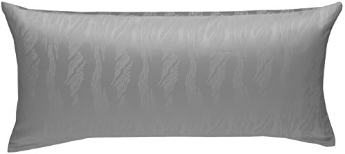 Bettwaesche-mit-Stil Mako Satin Damast Kissenbezug Waves Grau (40 cm x 80 cm) von Bettwaesche-mit-Stil