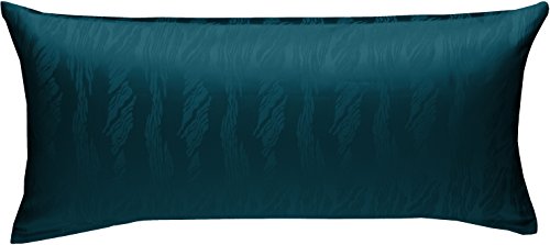 Bettwaesche-mit-Stil Mako Satin Damast Kissenbezug Waves Petrol Blau (40 cm x 80 cm) von Bettwaesche-mit-Stil