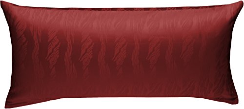Bettwaesche-mit-Stil Mako Satin Damast Kissenbezug Waves Rot (40 cm x 80 cm) von Bettwaesche-mit-Stil