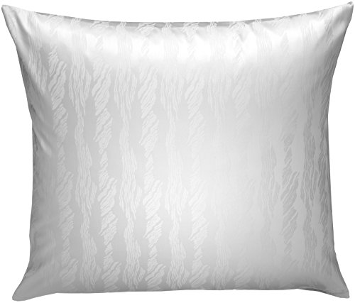 Bettwaesche-mit-Stil Mako Satin Damast Kissenbezug Waves weiß (40 cm x 40 cm) von Bettwaesche-mit-Stil