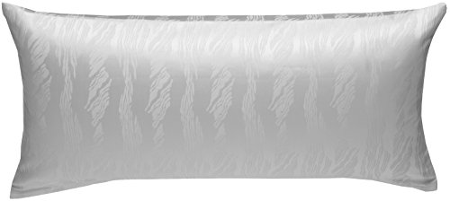 Bettwaesche-mit-Stil Mako Satin Damast Kissenbezug Waves weiß (40 cm x 80 cm) von Bettwaesche-mit-Stil