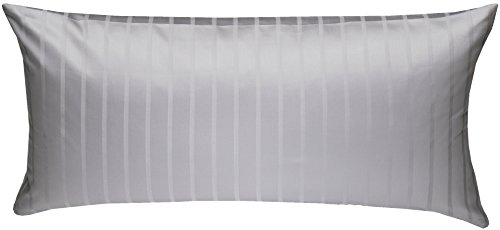 Bettwaesche-mit-Stil Mako Satin Damast Streifen Bettwäsche Garnitur Lima gestreift mit Reißverschluss (Grau, 40 x 80 Kissenbezug) von Bettwaesche-mit-Stil