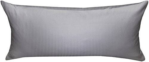 Bettwaesche-mit-Stil Mako-Satin Damast Streifen Bettwäsche Linea 4mm 100% Baumwolle gestreift (Kissen 40cm x 80cm, Grau) von Bettwaesche-mit-Stil