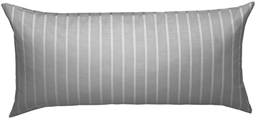 Bettwaesche-mit-Stil Mako Satin Damast Streifen Wendebettwäsche Santiago gestreift (Silber - grau, Kissen 40cm x 80cm) von Bettwaesche-mit-Stil