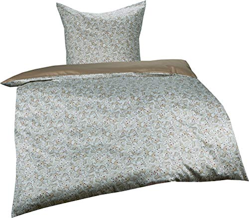 Bettwaesche-mit-Stil Mako Satin Paisley Wende Bettwäsche (beige, 135x200 + 80x80) von Bettwaesche-mit-Stil