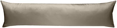 Bettwaesche-mit-Stil Mako-Satin Seitenschläferkissen Bezug aus 100% Baumwolle (Baumwollsatin) Uni/einfarbig (40 cm x 145 cm, Braun) von Bettwaesche-mit-Stil