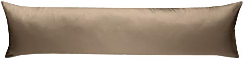 Bettwaesche-mit-Stil Mako-Satin Seitenschläferkissen Bezug aus 100% Baumwolle (Baumwollsatin) Uni/einfarbig (40 cm x 145 cm, Hellbraun) von Bettwaesche-mit-Stil