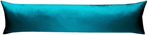 Bettwaesche-mit-Stil Mako-Satin Seitenschläferkissen Bezug aus 100% Baumwolle (Baumwollsatin) Uni/einfarbig (40 cm x 145 cm, Petrol Blau) von Bettwaesche-mit-Stil