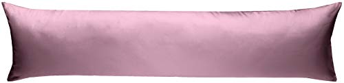 Bettwaesche-mit-Stil Mako-Satin Seitenschläferkissen Bezug aus 100% Baumwolle (Baumwollsatin) Uni/einfarbig (40 cm x 145 cm, Rosa) von Bettwaesche-mit-Stil