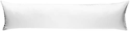 Bettwaesche-mit-Stil Mako-Satin Seitenschläferkissen Bezug aus 100% Baumwolle (Baumwollsatin) Uni/einfarbig (40 cm x 145 cm, Weiß) von Bettwaesche-mit-Stil