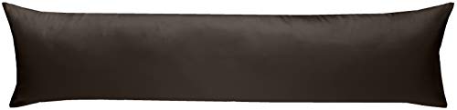Bettwaesche-mit-Stil Mako-Satin Seitenschläferkissen Bezug aus 100% Baumwolle (Baumwollsatin) viele Farben & Größen Uni/einfarbig (40 cm x 145 cm, Espresso Braun) viele Farben & Größen von Bettwaesche-mit-Stil