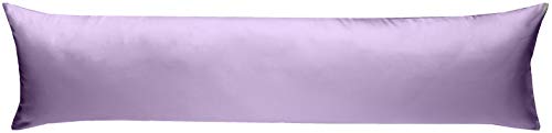 Bettwaesche-mit-Stil Mako-Satin Seitenschläferkissen Bezug aus 100% Baumwolle (Baumwollsatin) viele Farben & Größen Uni/einfarbig (40 cm x 145 cm, Flieder) viele Farben & Größen von Bettwaesche-mit-Stil