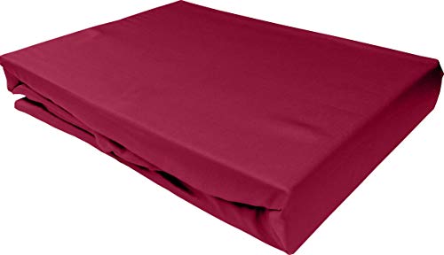 Bettwaesche-mit-Stil Mako Satin Spannbettlaken Spannlaken Spannbetttuch (120 cm x 200 cm, Matratzenhöhe 12-20 cm, Pink) von Bettwaesche-mit-Stil