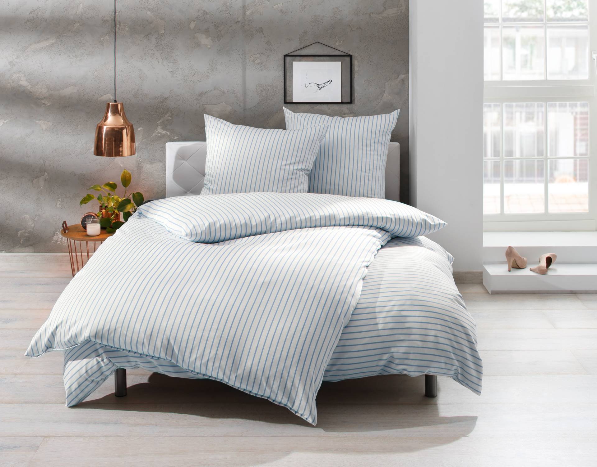 Bettwaesche-mit-Stil Mako Satin Streifen Kopfkissen „Den Haag“ blau weiß gestreift Kissen 40x80 Bettwaesche-mit-Stil Mako Satin Streifen Kopfkissen „Den Haag“ blau weiß gestreift Kissen 40x80 von Bettwaesche-mit-Stil