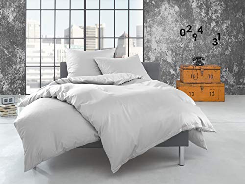 Bettwaesche-mit-Stil warme Fein Flanell Winter Bettwäsche weiß Uni/einfarbig 155x200 + 80x80 cm - 100% Baumwolle von Bettwaesche-mit-Stil