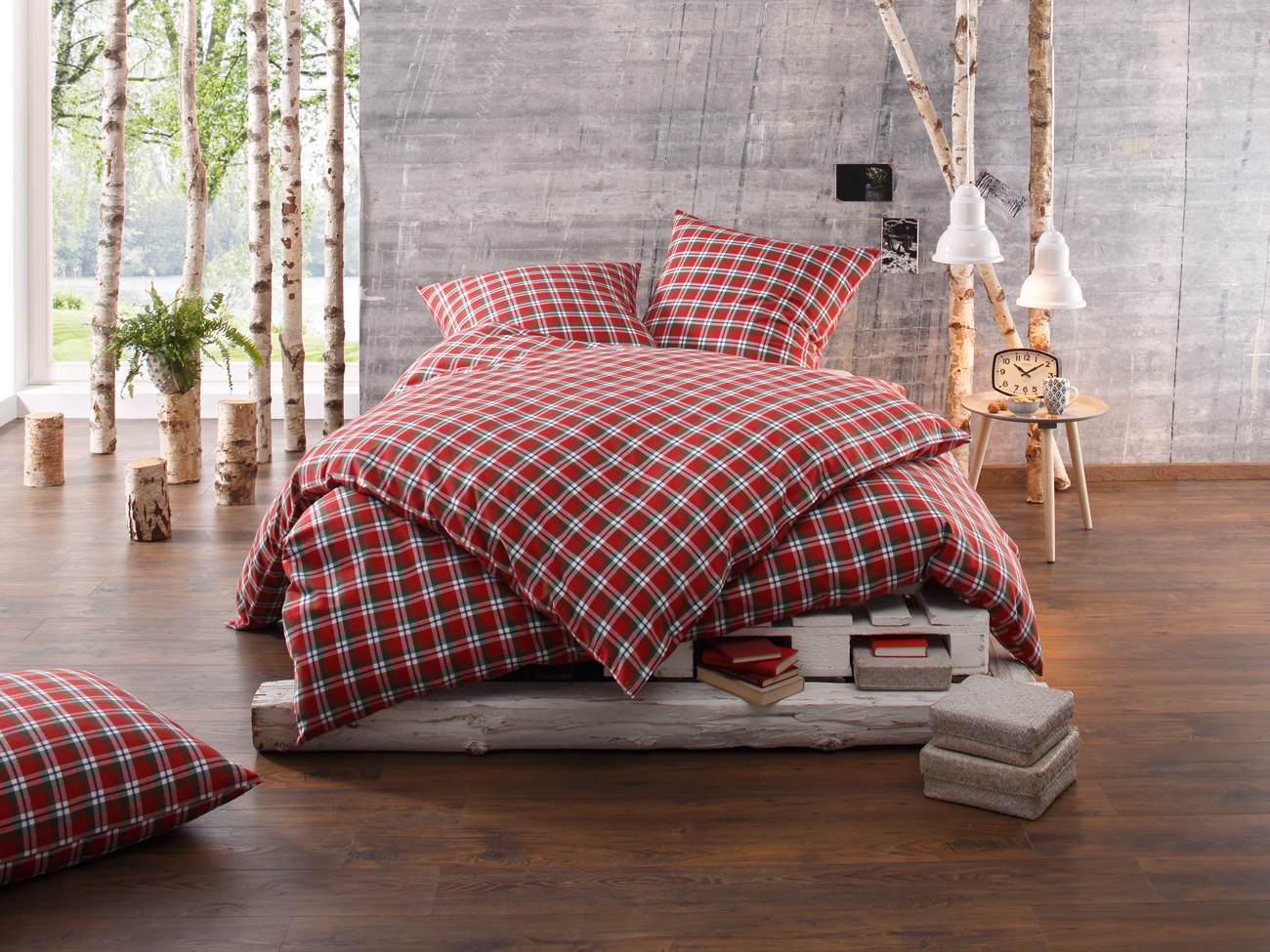 Flanell Bettwäsche Karo rot Landhaus 155x200cm kuschelig weich & warm Winter - 100% Baumwolle Reißverschluss atmungsaktiv Flanell Bettwäsche Karo rot Landhaus 155x200cm kuschelig weich & warm Winter - 100% Baumwolle Reißverschluss atmungsaktiv von Bettwaesche-mit-Stil