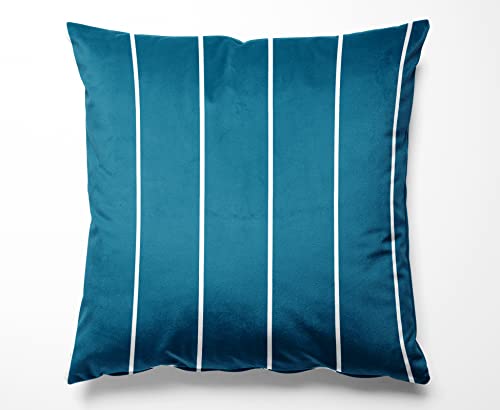 Freundin Home Collection Mako Satin Bettwäsche Urban Stripe Petrol blau (Kissenbezug 40x80 cm) von Bettwaesche-mit-Stil