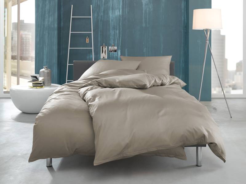 Mako Interlock Jersey Bettwäsche Braun 135x200cm bügelfei, weich & kuschelig - 100% Baumwolle Reißverschluss von Bettwaesche-mit-Stil