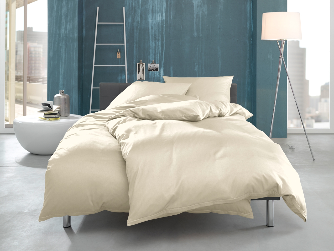 Mako Interlock Jersey Bettwäsche Natur 40x80cm bügelfei, weich & kuschelig - 100% Baumwolle Reißverschluss von Bettwaesche-mit-Stil