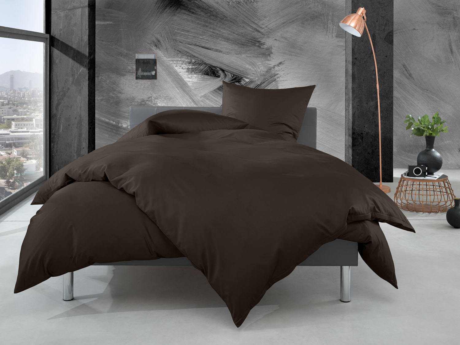 Mako Perkal Sommer Bettwäsche uni Espresso Braun 200x200cm kühles Hautgefühl 100% Baumwolle einfarbig Reißverschluss Mako Perkal Sommer Bettwäsche uni Espresso Braun 200x200cm kühles Hautgefühl 100% Baumwolle einfarbig Reißverschluss von Bettwaesche-mit-Stil