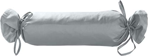 Mako Satin Baumwoll Nackenrollen-Hülle 15x40 - Kissenrollenbezug mit Verschlussbändern aus 100% Baumwolle - Nackenrolle Überzug einfarbig Grau - Made in EU Mako Satin Baumwoll Nackenrollen-Hülle 15x40 - Kissenrollenbezug mit Verschlussbändern aus 100% Baumwolle - Nackenrolle Überzug einfarbig Grau - Made in EU von Bettwaesche-mit-Stil