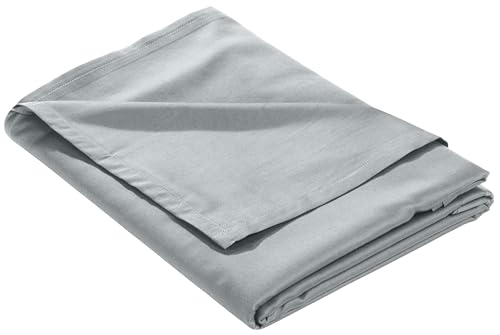 Mako-Satin Baumwollsatin Bettlaken ohne Gummizug Uni einfarbig (Bettlaken 240x280 cm, Grau) von Bettwaesche-mit-Stil