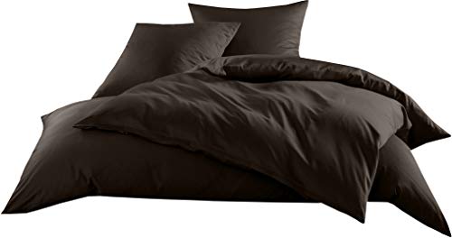 Mako-Satin Baumwollsatin Bettwäsche Uni einfarbig zum Kombinieren (Bettbezug 135 cm x 200 cm, Espresso Braun) viele Farben & Größen von Bettwaesche-mit-Stil