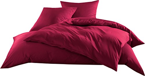 Mako-Satin Baumwollsatin Bettwäsche Uni einfarbig zum Kombinieren (Bettbezug 155 cm x 200 cm, Pink) viele Farben & Größen von Bettwaesche-mit-Stil