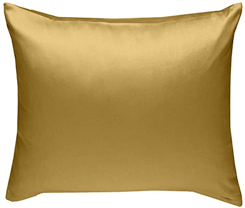 Mako-Satin Baumwollsatin Bettwäsche Uni einfarbig zum Kombinieren (Kissenbezug 40 cm x 40 cm, Gold) viele Farben & Größen von Bettwaesche-mit-Stil