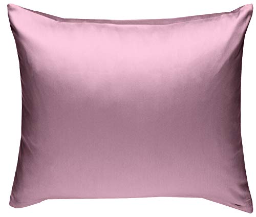 Mako-Satin Baumwollsatin Bettwäsche Uni einfarbig zum Kombinieren (Kissenbezug 40 cm x 40 cm, Rosa) von Bettwaesche-mit-Stil