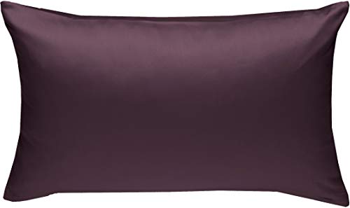 Mako-Satin Baumwollsatin Bettwäsche Uni einfarbig zum Kombinieren (Kissenbezug 40 cm x 60 cm, Brombeer) viele Farben & Größen von Bettwaesche-mit-Stil