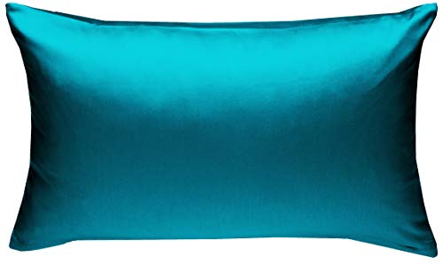 Mako-Satin Baumwollsatin Bettwäsche Uni einfarbig zum Kombinieren (Kissenbezug 40 cm x 60 cm, Petrol Blau) von Bettwaesche-mit-Stil